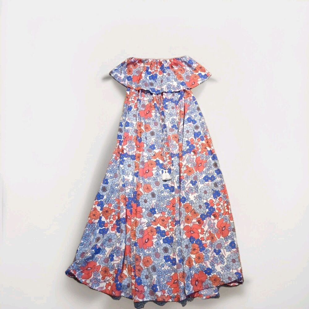 Japna Maxi Dress Womens XS Floral Boho Peasant Empire Waist Off Shoulder